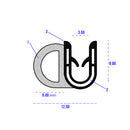 Heavy Duty Adaptable Rubber Grips Side Seal For Panels 1mm to 2mm