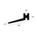 Black EPDM T-Section With Angled and Slotted Base - 25mmx9mm