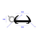34mm Caravan Opening Window Rubber Seal 20m Coil With 25mm PVC Insert