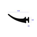 EPDM T-Section Wiper With Side Slots For up to 6mm