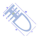 Durable 8mm T-Shape PVC Shower Seal for Gaps Between 15mm to 20mm