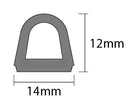 High-Quality Black Self-Adhesive EPDM Jumbo D Draught Strip - 120m