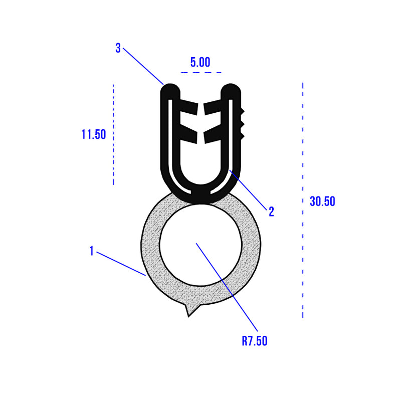 Ultimate Flexible EPDM Self-Grip Rubber Top Seal For 1.6mm to 3mm Panels