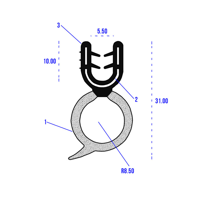 Versatile 5mm EPDM Self-Grip Rubber Seal With Metal Insert Perfect Top Seal Solution