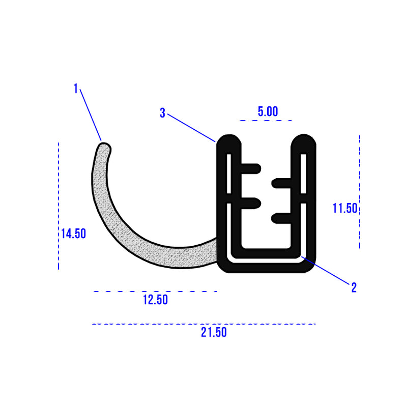 Professional Black Self-Grip Rubber Side Tail For 1.6mm to 3mm Panels