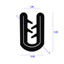 Black PVC Self-Grip Edging Strip Protection For 1.5mm to 3mm Thickness