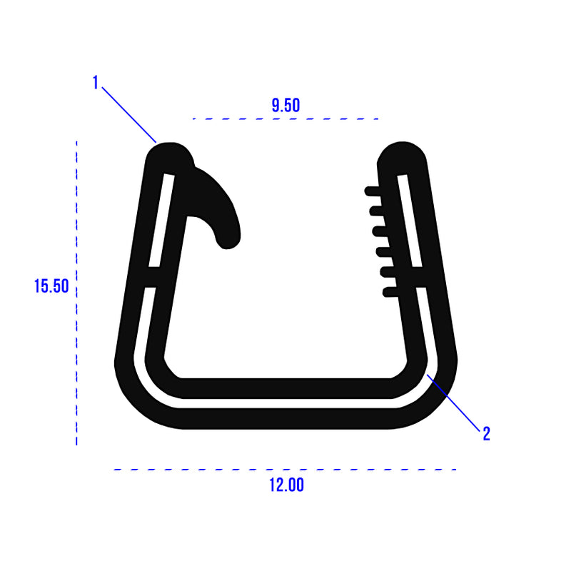 Premium Black PVC Edging Strip with Reinforced Metal Insert