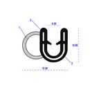 Black Flexible Self-Grip Rubber Side Seal For 1mm to 2mm Panels