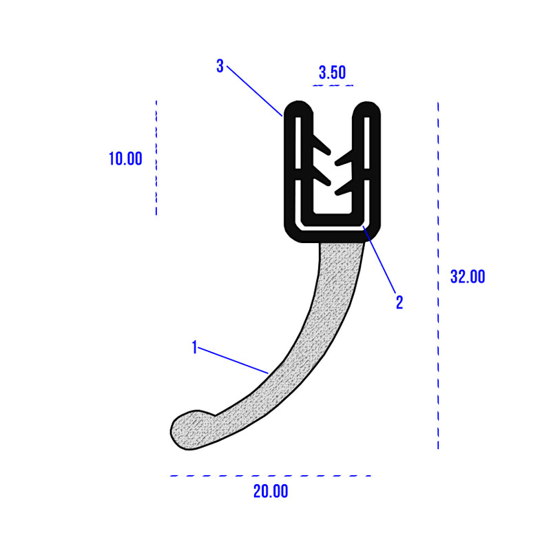 Versatile EPDM Self-Gripping Rubber Top Tail Seal With Metal Insert