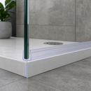 Tapered Shower Screen Seal in Clear PVC for Uneven Gaps (900mm)