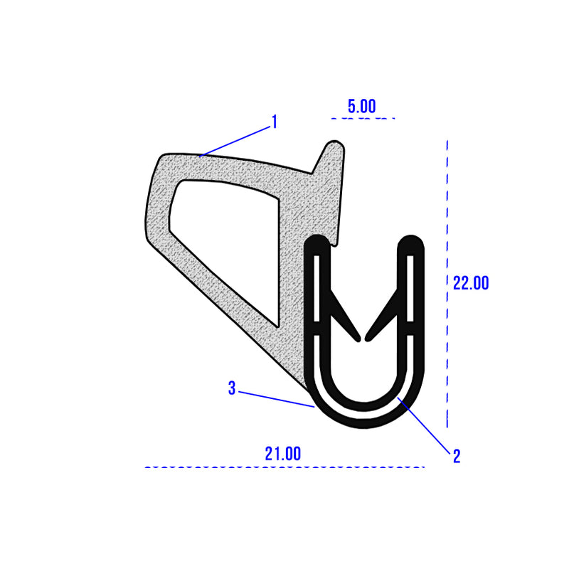 Heavy Duty Black Flexible Self-Grip Rubber Side Seal Linear Meter