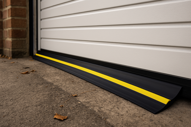 Premium 15mm Rubber Garage Floor Seal Kit Black/Yellow Stripe Weather Barrier Stops Water, Dust & Pests