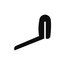 Black EPDM Channel Section With Extending Side Tail - 1.6mm Channel
