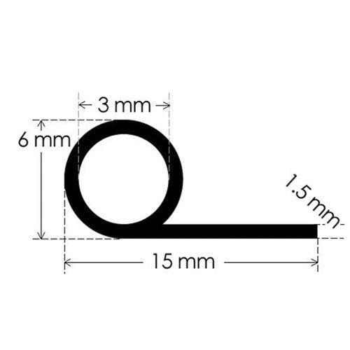 Grey Silicone Rubber P Section RS0001