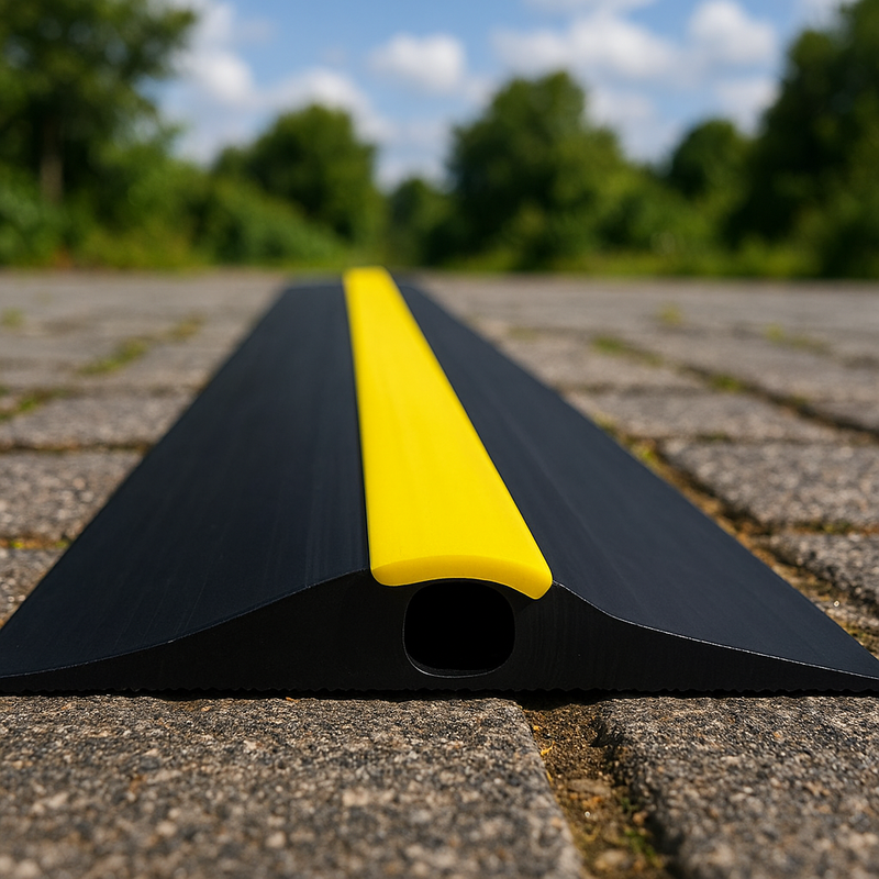 High-Performance 20mm Garage Floor Seal Stops Water Leaves & Vermin Black/Yellow Rubber Threshold