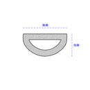 Black Expanded EPDM Sponge D-Section - 40mmx19mm