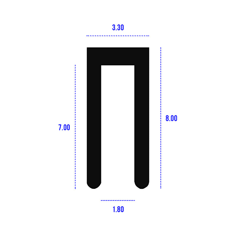 Black PVC Edge Trim 3.3mmx8mm Ideal For 1.6mm Panels