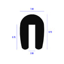 U Channel Black EPDM Square Edge Trim Profile - 1.6mmx7mmx10mm