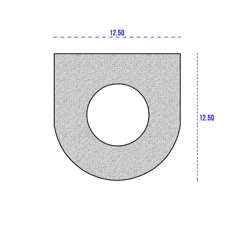 High-Quality Black Expanded EPDM Sponge Rubber D-Section - 12.5mm x 12.5mm