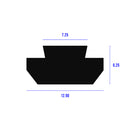 Black EPDM Block Section With Slotted Foot - 13mmx7mm