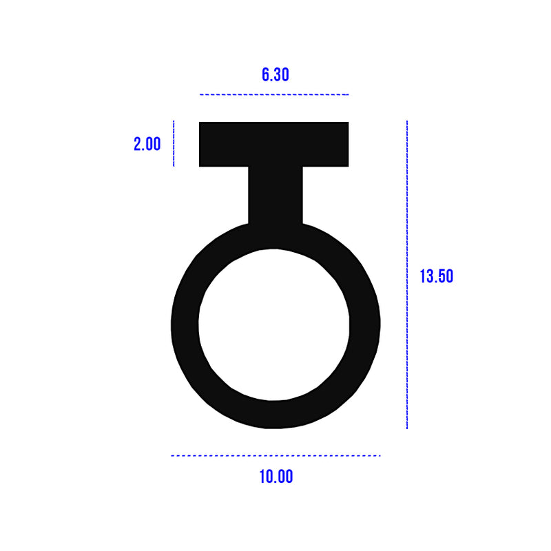 Versatile Black EPDM Keyhole Door Seal