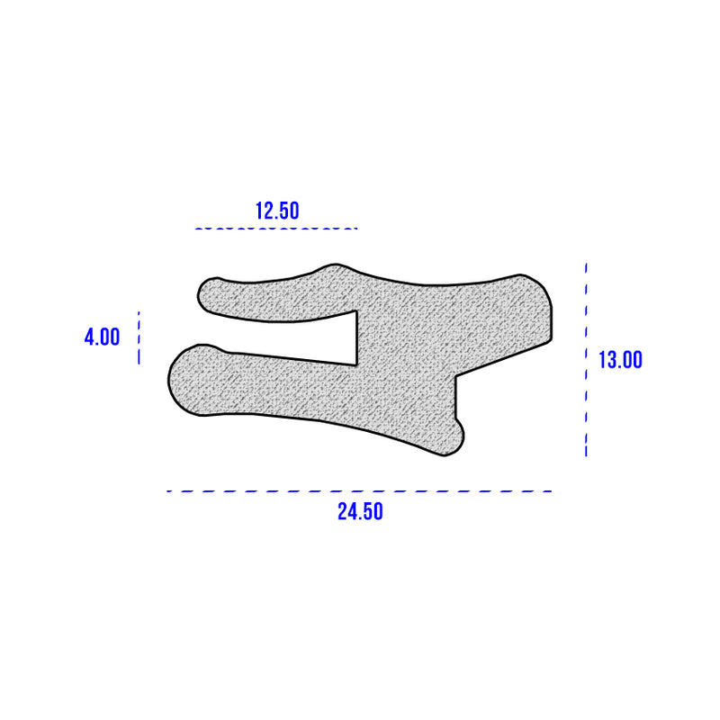 Industrial Black Expanded EPDM/Sponge Rubber Section - 25mmx13mm