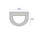 Black Expanded EPDM Sponge Rubber D-Section - 30mmx25mm