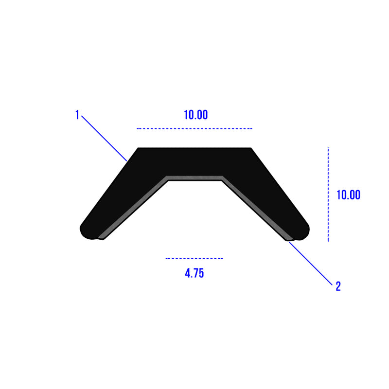 Universal Sliding Window Channel For 4.75mm and 6mm Glass - Black Flocked