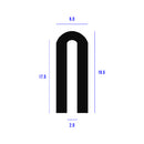 Black EPDM U-Channel Seal for 2mm Panel Edge - 5mmx19mm