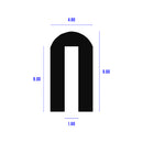 Black EPDM Square Channel Edge Trim Profile Fits 1mm Panels