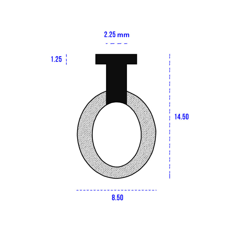 Dual Hardness EPDM/Sponge Door Seal 5mmx10mm Sponge Bead