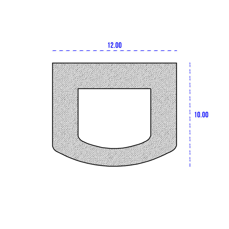 Black Expanded EPDM Sponge Rubber D-Section With Self-Adhesive Backing - 75M