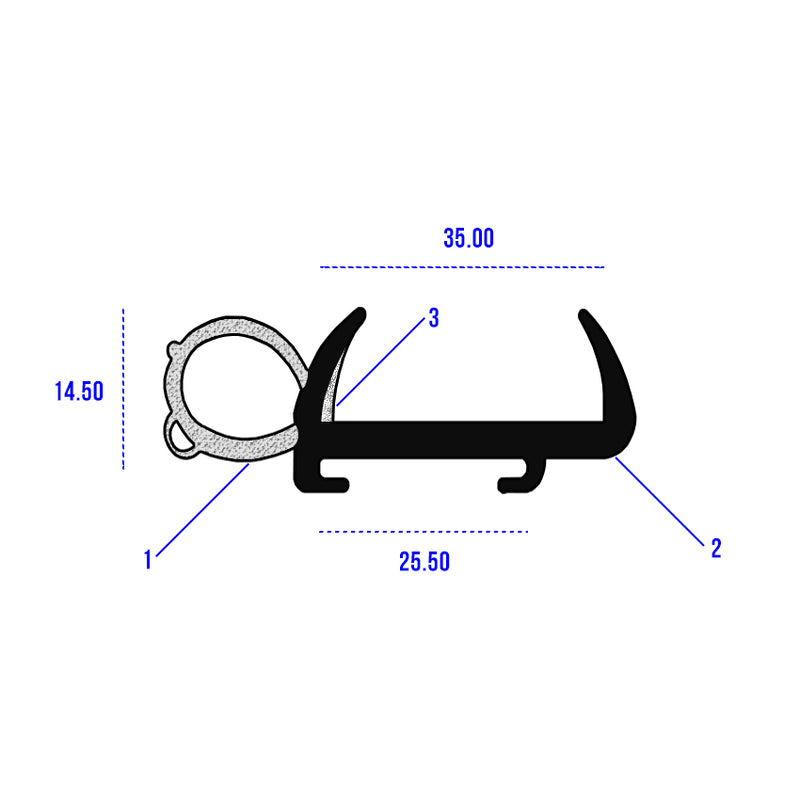 Caravan Opening Window Rubber For 35mm Panel – 20m Coil