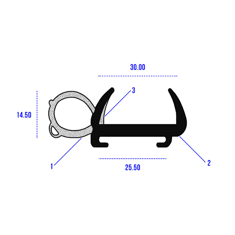 Caravan Opening Window Rubber For 30mm Panel – 20m