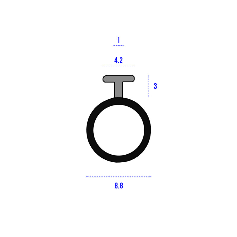 Highly-Durable Aluminium Black TPE Bubble Gasket Seals - 100m