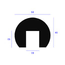 Neoprene Black U-Channel For Classic Car, Bus & Windows