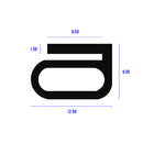 Universal Black EPDM Hollow D-Section Seal With 1mm Channel – 13mm x 10mm