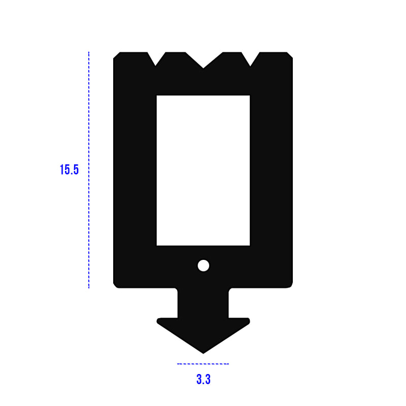 High Impact Aluminium TPE Black E Gasket Seal - 50m