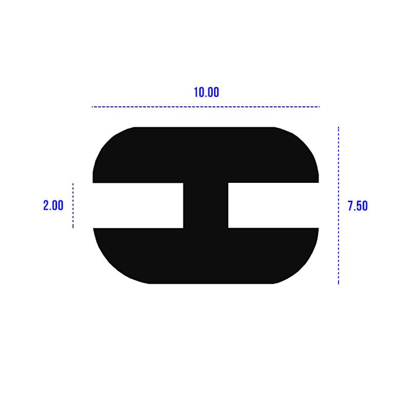 Black EPDM Double Channel Section Ideal For 1.6mm Glass/Panels