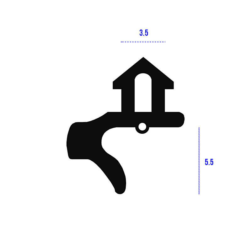 Heavy Duty UPVC Black TPE Flipper Gasket Seal - 200m