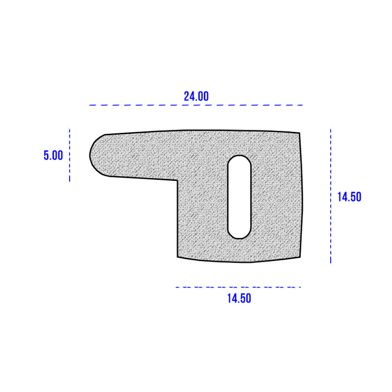 Flanged Black EPDM Sponge Rubber Block Section