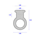 Expanded Neoprene Door Seal With Flat Base And Bead - 6mmx9mm