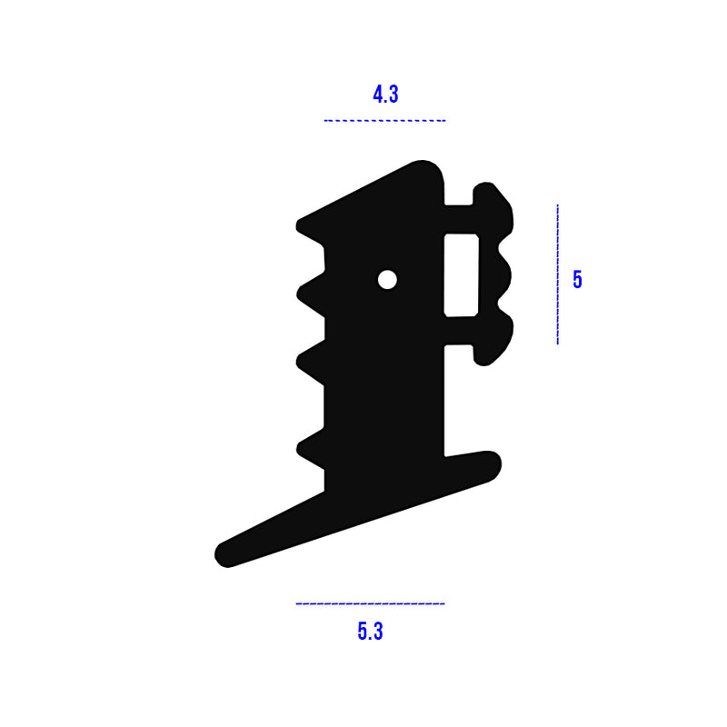 High Performance Aluminium Black TPE E Gasket Seal - 150m