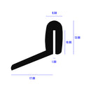 Black EPDM Channel Section With Extending Side Tail - 1.6mm Channel