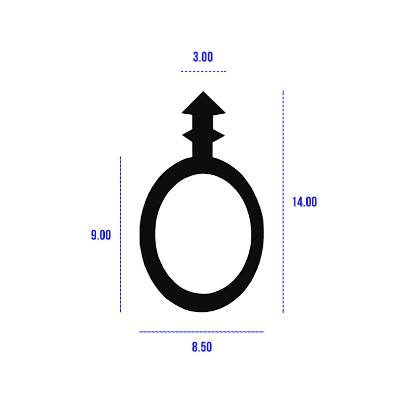 Black EPDM Door Seal Section With Double Arrow Base And Bead