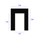 Black Neoprene U Channel - 6.3mm x 11mm Fits 4.75mm Edge