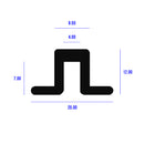 Black EPDM Channel Section With Side Arms For 3-4mm Glass/Panels