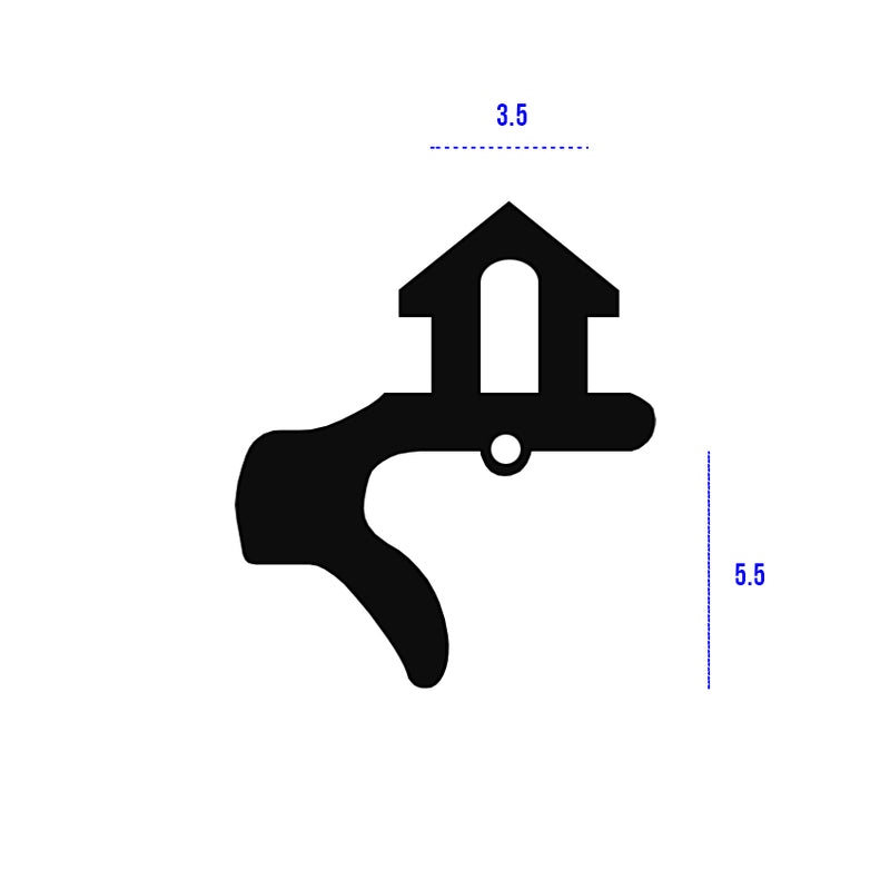 Premium Grade UPVC Black TPE Flipper Gasket Seal - 200m