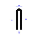 Black EPDM U-Channel Profile - 1.6mm x 17mm Inside