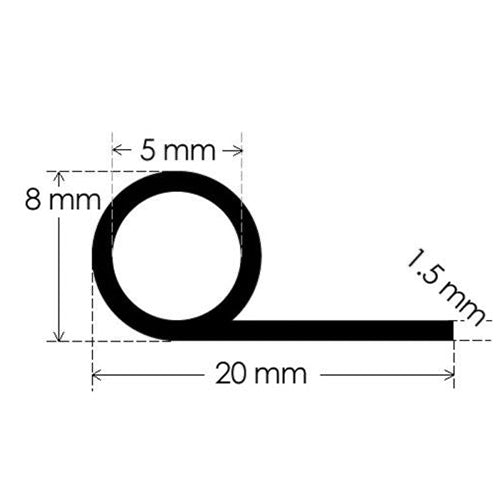 10M Grey Silicone Rubber P Section